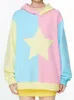 Kobiet Bluzy Deeptown Y2K Ogabersa kaptura Kobiety Pullovers Koreańska moda Kpop Streetwear Funny Kawaii Star Hood Bluza 2023 Autumn