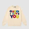 Felpe con cappuccio da uomo Felpe maglione firmato loveheart Una donna amante cardigan lavorato a maglia scollo rotondo collo alto lettera di moda bianco nero manica lunga abbigliamento pullover OV