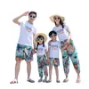 Abiti coordinati per la famiglia Estate Spiaggia Abiti coordinati per la famiglia Madre figlia Papà T-shirt Pantaloni corti Vacanza Coppia amanti Abito coordinato