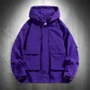 Kurtki męskie fioletowe bluzy męskie kurtka wiatrówka Hip Hop Silny kolor na zewnątrz sportowy z kapturem płaszcze odzieży 230809