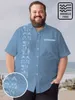 Men's Casual Shirts Skull Print Fashion Hawaiian Shirt Beach Short Sleeve Blouse Lapel