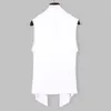 Men's Vests summer men black white gray color sleeveless vest long cardigan punk streetwear man fashion cape korean vintage cloak 230809