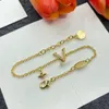 Gold Fashion Style Bracelets Women Bangle Wristband Cuff Chain Designerjewelry Letter Crystal Plated Stainless Steel Wedding Lovers Gift