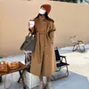 0C43M703 Autumn and Winter Women's Coat Double sided Cashmere Loose Coat Medium length Single breasted Thick Wool