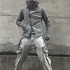 Sweats à capuche pour hommes Déchets Soil Fan Style Vêtements Distressed Casual Concave-Convex Shape Slim-Fit Zipper Hoodie