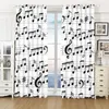 Curtain Modern Black Guitar Notes Instrument Piano Thin Window Curtains For Living Room Bedroom Decor Drape 2 Pieces