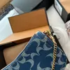 Mini saco de corrente vintage hobo designer saco mulheres axilas bolsa de ombro denim saco swinger bolsa bolsa de alta qualidade saco de axila senhora sacola fazendo hardware antigo 1: 1