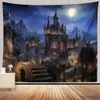 Tapisserier Castle Tapestry Tree and River in Fantasy Forest Wall Hanging Fairy Tale Tapestries for Kids Bedroom Living Room Dorm Wall Decor R230810