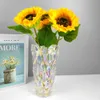 Bohemisk stil glasvas 24,5 cm stora kristallvaser för blommor arrangemang för hem vardagsrum badrum kök bordsskiva dekor hkd230810
