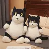 Stuffed Plush Animals 35CM Fat Cat Soft Plush Toy Stuffed Animals Lazy Angry Simulation Ugly Black Cat Doll Gift For Kids
