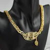 Necklace Earrings Set AYONG Middle East Gold Jewelry 21k Plated Leaf Style Italian Dubai African Ethiopian Vintage Bride Chain