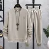 Men's Hoodies 2023 Tiktok Live Fashion Brand Sports And Leisure Suit Waffle Sweater Pants Two-piece Set