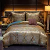 Bedding sets Jacquard Satin Duvet Cover Bed Euro Set for Double Home Textile Luxury Pillowcases Bedroom Comforter 230x260 No sheet 230809