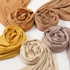 Sciarpe Premium Solid Rughe Musulmano Velo Piega Raso Hijab Sciarpa Per Le Donne Turbante Scialle E Avvolge Turchia Hijab Musulman