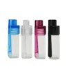 Färgglada 36mm 51mm resestorlek akrylplastflask snort dispenser glasfodral injektionsflaska med sked JL1854