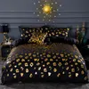 Sängkläder sätter White Luxury European Royal Gold Brodery Set 3D Däcke Cover Bed Sheet Single Double Queen Size Bed Bead Pudowcases 230809