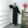 Ethnic Clothing Muslim Dress Plus Size Puff Sleeve Turkish Islamic For Women Abaya Elegant Loose Arabic Kaftan