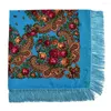 Scarves 160 160cm Russian Floral Square Scarf Women Retro Fringed Shawl Babushka Handkerchief Blanket Female Foulard Bandana Head Wraps