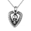 Pendant Necklaces Skeleton & Skull Pendants Mens Gothic Punk Male Gold Color Biker Joyas Stainless Steel Chains Necklace For Men Jewelry