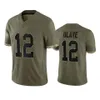 Heren Kinderen Dames Voetbal 41 Alvin Kamara Jerseys 7 Taysom Hill 89 Rashid Shaheed 12 Chris Olave 83 Juwan Johnson 90 Bryan Bresee Legergroen Salute To Service Opgenaaid