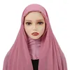 Sjaals Moslim Vrouwen Chiffon Hijab Met Modal Cap Motorkap Instant Pinles Sjaal Hoofddoek Onder Caps Cover Headwrap