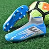 Mens High Top Football Boots Tf AG Youth Soccer Shoes Professional Womens Fashion Training Shoes Red Blue Black