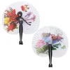 Produkty w stylu chińskim elegancka fan fan fan fan chiński kieszonkowy składany ręka wentylator okrągłe koło drukowane papierowe impreza wystrój prezent losowy R230810