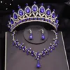 Ketting Oorbellen Set Barokke Kroon Bruiloft Sieraden Voor Vrouwen Tiara En Choker Oorbel Sets Bruidsjurk Kostuum Accessoire