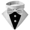 Dog Apparel Lovely Adjustable Tuxedo Bow Ties Pet Accessories Necktie Formal Tie Saliva Towel Collar