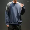 Heren Hoodies Lente Losse Ronde Hals Patchwork Sweatshirts Uitloper Mannen Korea Jeugd Jas Tops Herfst Sweatshirt Homme