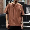 Men's T Shirts Men Summer T-shirt Solid Color Short Sleeves O Neck Loose Pullover Casual Weather Embroidery Top Male Clothes