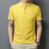 Herrpolos sommar kort ärm polo skjortor affärer casual slim-fit t shirt toppar kläd tee svart gul färg stor storlek 5xl