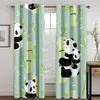 Tenda Panda Tende per finestre Stile cartone animato Orso Disegni Foglie di fogliame Set di 2 pannelli cinesi per soggiorno