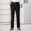 Men's Pants For Men Pure Color Straight Leg Long Suit Trousers High Waist Button Male With Side Pocket Mens Clothing