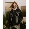 Kadın Ceketleri Kadın Erkekler Unisex Street Giyim Moda Gevşek Günlük Yün Motosiklet Ceket Çift City Boy Kız Vintage Ceket Kadın Dış Giyim