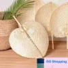 Partihandel Peach -formad bambufläkt Creative Hand Summer Cooling Trähandgjorda dekorativa vävda parti DIY Weddin Fans China Supplies