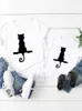 Family Matching Outfits Funny Cat Face Cute Graphic T-shirt Tee Women Child Kid Clothing Boy Girl Summer Mom Mama Clothes Family Matching Outfits