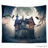 Tapissries Halloween Tapestry Castle of the Night Cemetery Tapestry Hippie Tapestry Wall Hanging For Bedroom Dorm Living Room Home Decor R230810