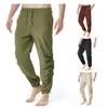 Mens Pants Summer Cotton Linen Casual Loose Fashion Drawstring Elastic Waist Man Jogger Yoga 230809