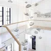 シャンデリアクラウドグラスの調光照明モダンな天井光沢階段ペンダントランプダイニングルームの装飾用ホームデコレーションホームデコレーション