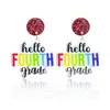 2023 Europe and America Cross border New Teacher Earrings Colorful Acrylic Letter Student Teacher Earrings Return to School Gift 00001817