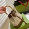 bolso de mano Diseñador de lujo Bolsos de cubo de bambú bolso de mujer monederos marrón Titular de la tarjeta con cordón Bolso de hombro de cuero genuino hombres bandolera bolsos de moda Bolso