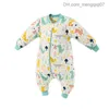 잠옷 happyflute 면화 긴 슬리브 겨울 만화 스플릿 다리 베이비 두꺼운 옷은 0-6 Z230810 나이의 아기에게 적합합니다.