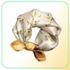 Scarves 100 Silk Scarf Women Print Hair Neck Square Office Ladies Shawl Bandanna 53CM Hijab Handkerchief Muffler Foulard FJ5456200102