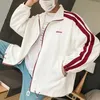 Mens Ceket Ceket Kore tarzı Harajuku Hip Hop Sports Gevşek Yakışıklı Modaya Mor Uzun Kollu Zipper 230810