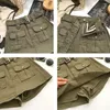 التنانير Lucyever على الطراز الكوري High Weist Mini Skirt Women Fashion with Belt Short Culotte Chairts Y2K Streetwear Big Pocket Cargo Charts 230810