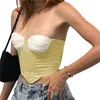 Damen Tanks Xingqing Frauen Weste 2023 Sommer Sexy Ärmellos Schnürung Neckholder Rückenfrei Kontrastfarbe Patchwork Unregelmäßiges Crop Top