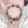 Strand Etnische Geweven Hand Touw Kwastje Groene Kalebas Emerald Armbanden Jade Armbanden Kraal Vrouwelijke Ketting Vrouwen