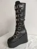 Boot's Cosplay bottes hautes hiver Long Tube en cuir chevalier botte Punk gothique classique noir talon chaussures genou haute 230809