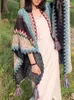 Scarves Jastie Ethnic Retro Geometric Ponchos Tassel Women Winter Warm Shawls And Wraps Pashmina Thick Capes Blanket Femme Scarf